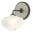 Hubbardton Forge 2022 Oil Rubbed Bronze Sterling Frosted Glass (FD) Ume 1-Light Curved Arm Bath Sconce