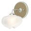 Hubbardton Forge 2022 Vintage Platinum Soft Gold Frosted Glass (FD) Ume 1-Light Curved Arm Bath Sconce