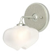 Hubbardton Forge 2022 Vintage Platinum Sterling Frosted Glass (FD) Ume 1-Light Curved Arm Bath Sconce