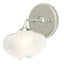 Hubbardton Forge 2022 Vintage Platinum Sterling Frosted Glass (FD) Ume 1-Light Curved Arm Bath Sconce