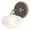 Hubbardton Forge 2022 Soft Gold Oil Rubbed Bronze Frosted Glass (FD) Ume 1-Light Curved Arm Bath Sconce