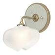 Hubbardton Forge 2022 Soft Gold Vintage Platinum Frosted Glass (FD) Ume 1-Light Curved Arm Bath Sconce