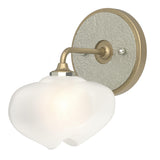 Hubbardton Forge 2022 Soft Gold Sterling Frosted Glass (FD) Ume 1-Light Curved Arm Bath Sconce