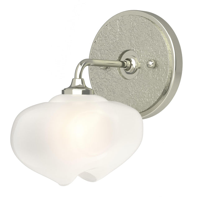 Hubbardton Forge 2022 Sterling Sterling Frosted Glass (FD) Ume 1-Light Curved Arm Bath Sconce