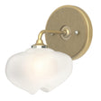 Hubbardton Forge 2022 Modern Brass Soft Gold Frosted Glass (FD) Ume 1-Light Curved Arm Bath Sconce