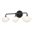Hubbardton Forge 2022 Oil Rubbed Bronze Black Frosted Glass (FD) Ume 3-Light Curved Arm Bath Sconce