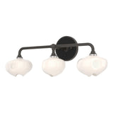 Hubbardton Forge 2022 Oil Rubbed Bronze Black Frosted Glass (FD) Ume 3-Light Curved Arm Bath Sconce