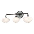 Hubbardton Forge 2022 Oil Rubbed Bronze Vintage Platinum Frosted Glass (FD) Ume 3-Light Curved Arm Bath Sconce