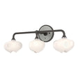 Hubbardton Forge 2022 Oil Rubbed Bronze Sterling Frosted Glass (FD) Ume 3-Light Curved Arm Bath Sconce