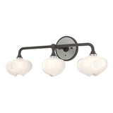 Hubbardton Forge 2022 Oil Rubbed Bronze Sterling Frosted Glass (FD) Ume 3-Light Curved Arm Bath Sconce