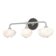 Hubbardton Forge 2022 Vintage Platinum Oil Rubbed Bronze Frosted Glass (FD) Ume 3-Light Curved Arm Bath Sconce
