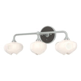Hubbardton Forge 2022 Vintage Platinum Oil Rubbed Bronze Frosted Glass (FD) Ume 3-Light Curved Arm Bath Sconce