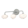 Hubbardton Forge 2022 Vintage Platinum Sterling Frosted Glass (FD) Ume 3-Light Curved Arm Bath Sconce