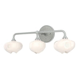 Hubbardton Forge 2022 Vintage Platinum Sterling Frosted Glass (FD) Ume 3-Light Curved Arm Bath Sconce