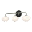 Hubbardton Forge 2022 Sterling Black Frosted Glass (FD) Ume 3-Light Curved Arm Bath Sconce