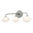 Hubbardton Forge 2022 Sterling Vintage Platinum Frosted Glass (FD) Ume 3-Light Curved Arm Bath Sconce