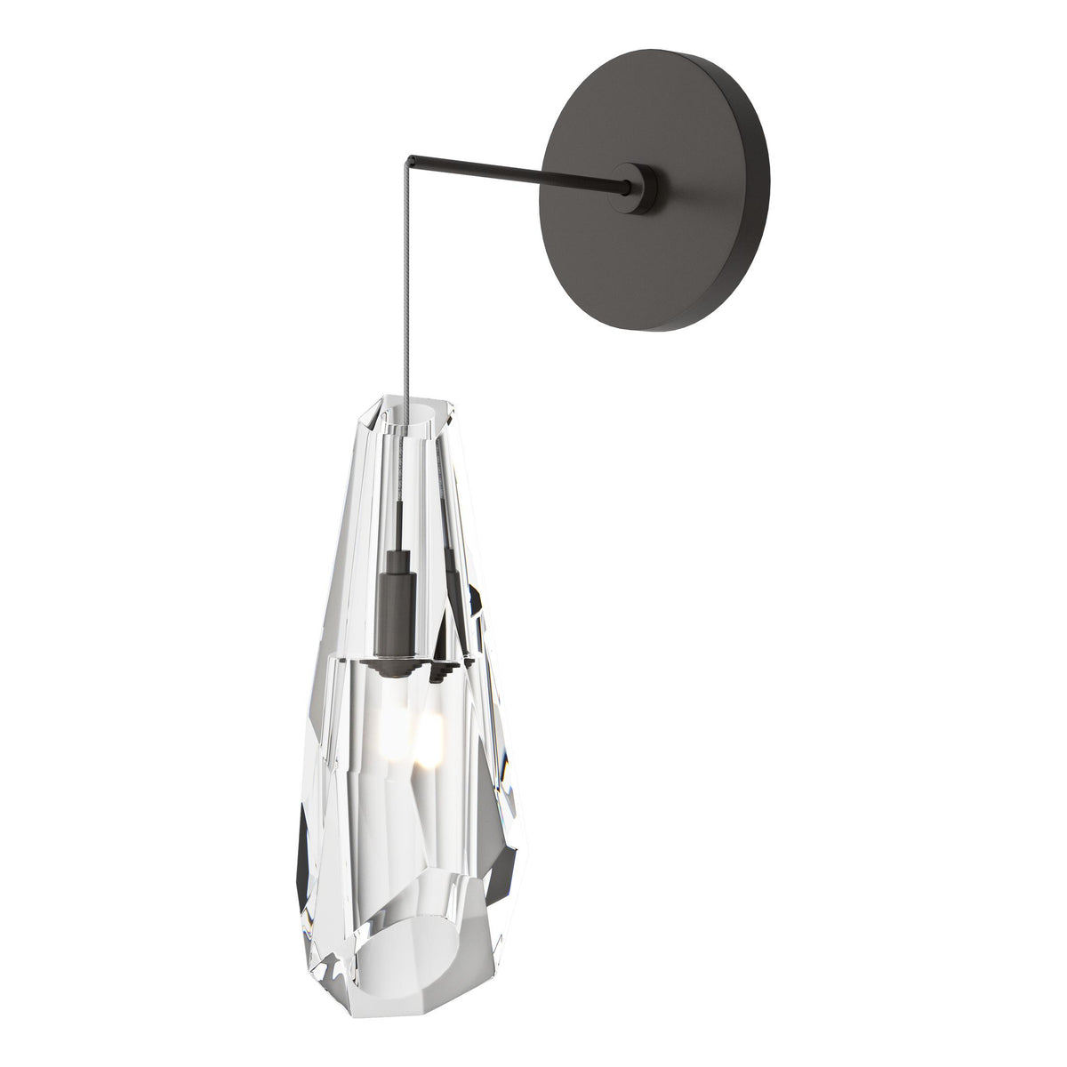 Hubbardton Forge 2023 Oil Rubbed Bronze Crystal (CR) Luma Low Voltage Sconce