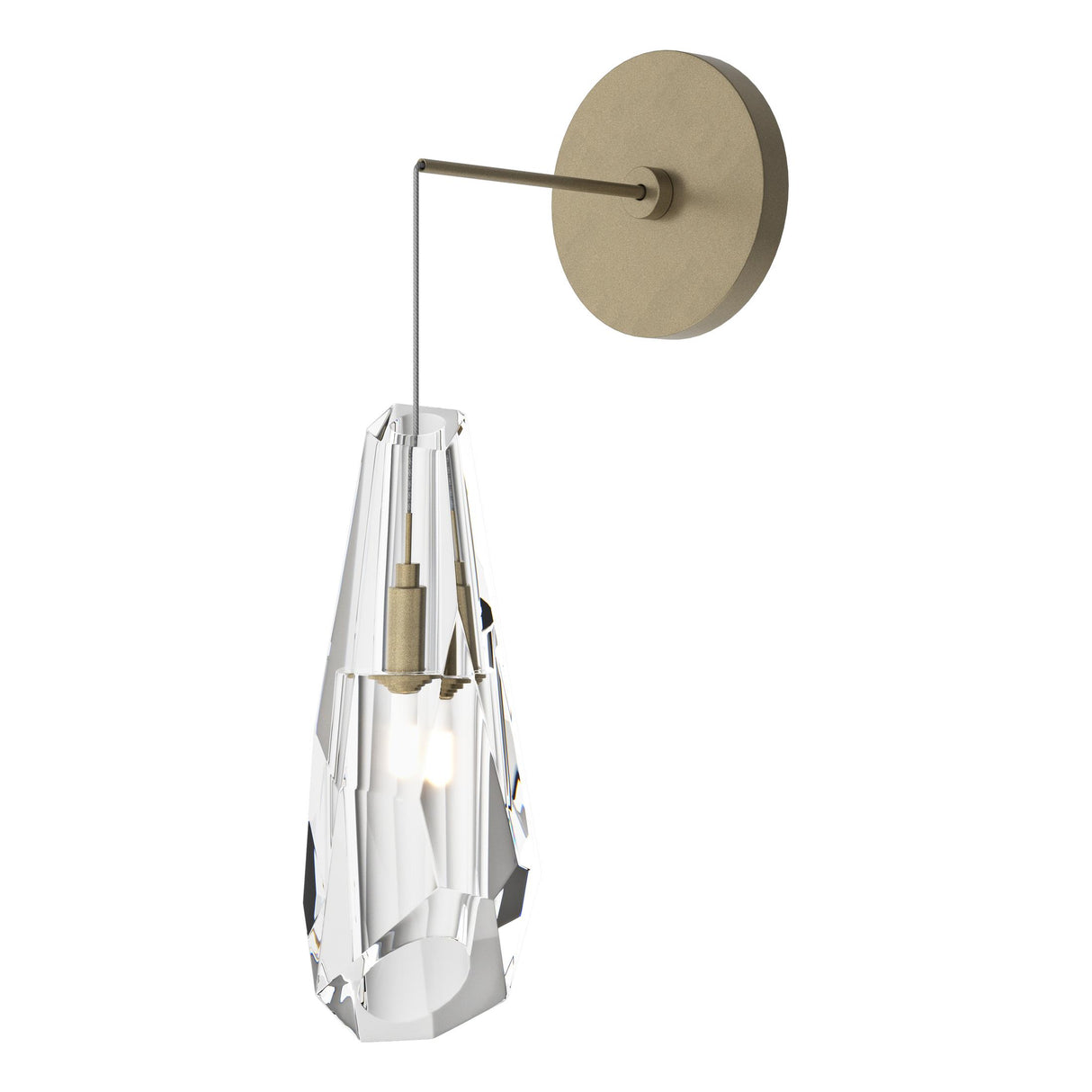 Hubbardton Forge 2023 Soft Gold Crystal (CR) Luma Low Voltage Sconce
