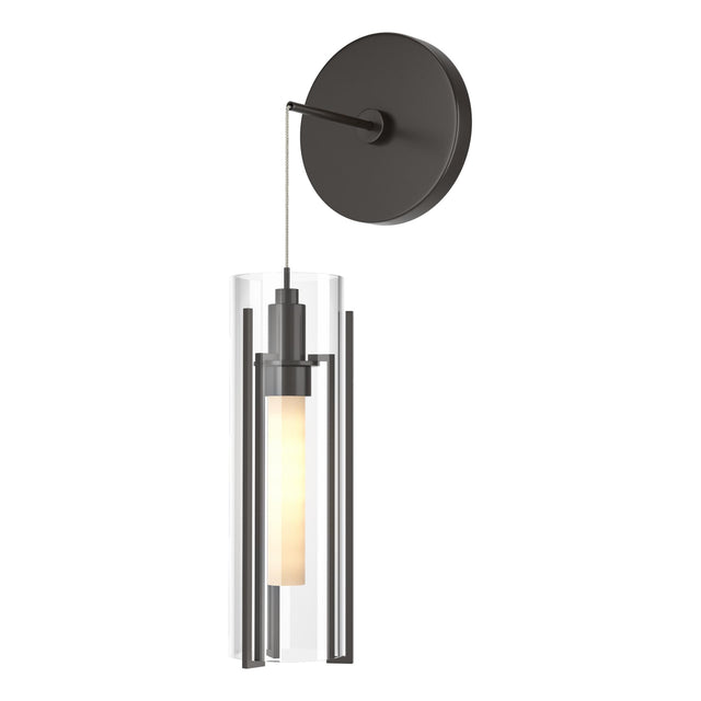 Hubbardton Forge 2023 Oil Rubbed Bronze Clear Glass (ZM) Exos Glass Mini Low Voltage Sconce