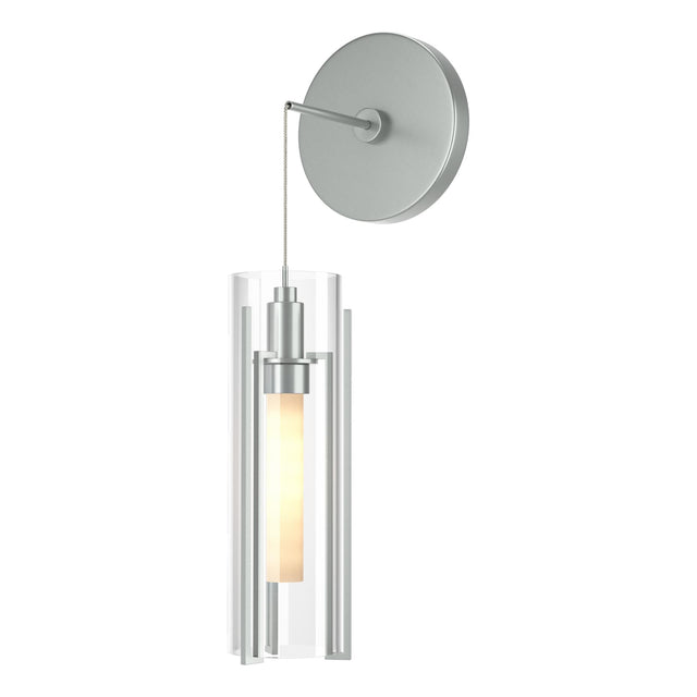 Hubbardton Forge 2023 Vintage Platinum Clear Glass (ZM) Exos Glass Mini Low Voltage Sconce