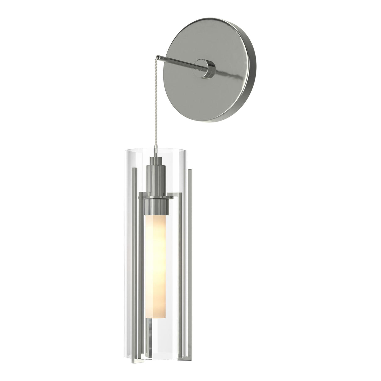 Hubbardton Forge 2023 Sterling Clear Glass (ZM) Exos Glass Mini Low Voltage Sconce