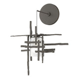 Hubbardton Forge 2022 Dark Smoke Cast Glass (YC) Tura Frosted Glass Low Voltage Sconce