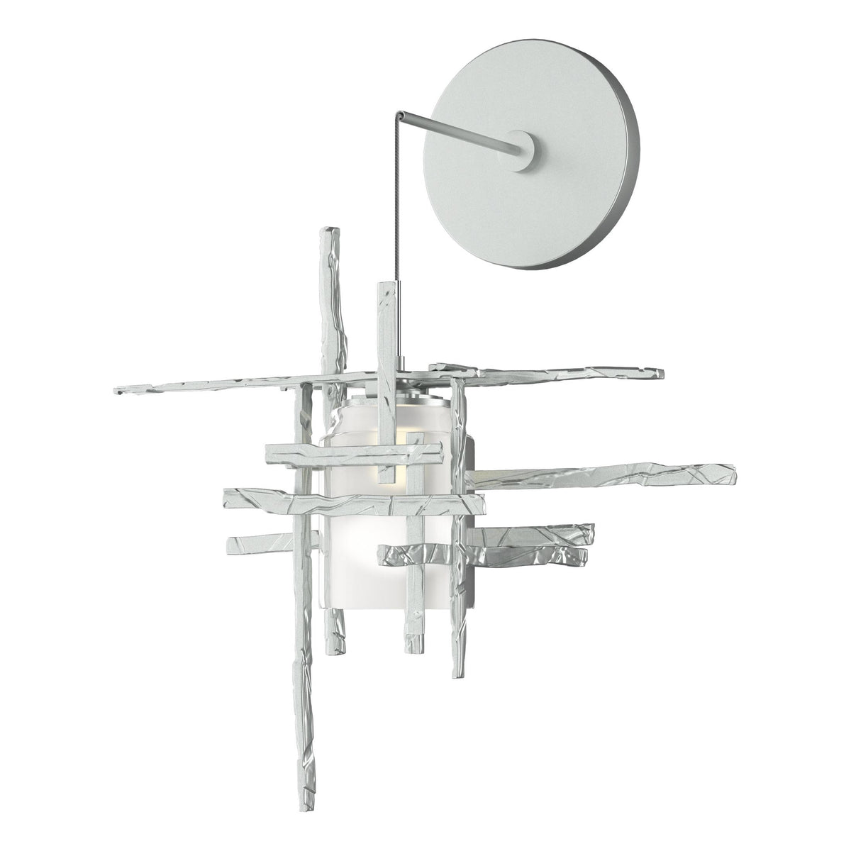 Hubbardton Forge 2022 Vintage Platinum Cast Glass (YC) Tura Frosted Glass Low Voltage Sconce