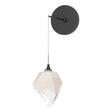 Hubbardton Forge 2023 Black White Crystal (WP) Chrysalis Small Low Voltage Sconce