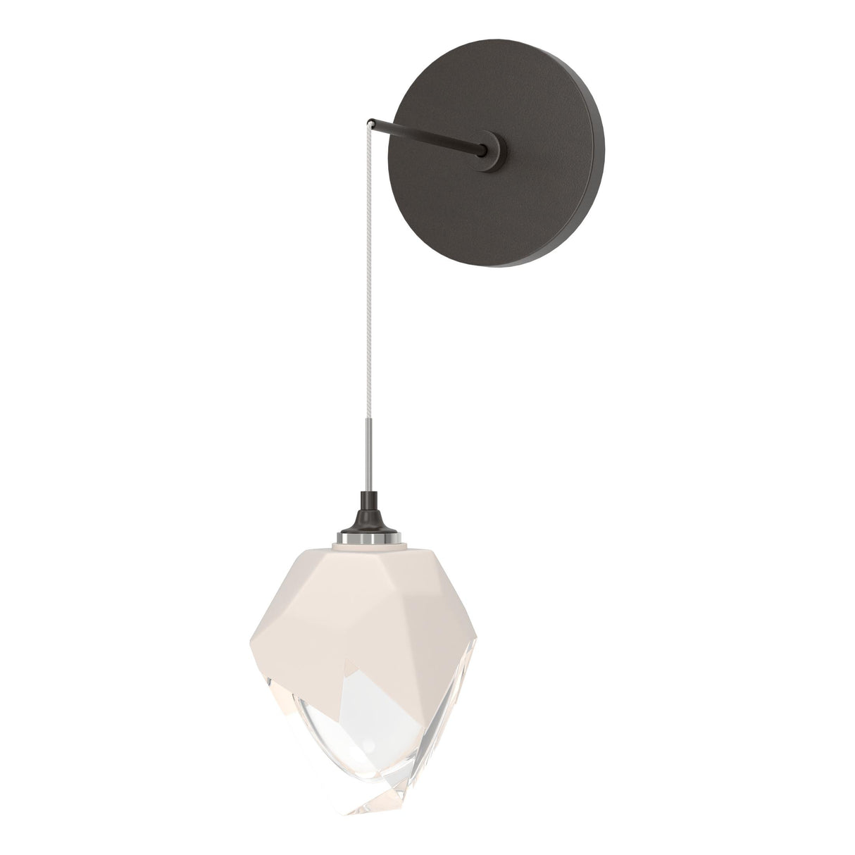 Hubbardton Forge 2023 Oil Rubbed Bronze White Crystal (WP) Chrysalis Small Low Voltage Sconce