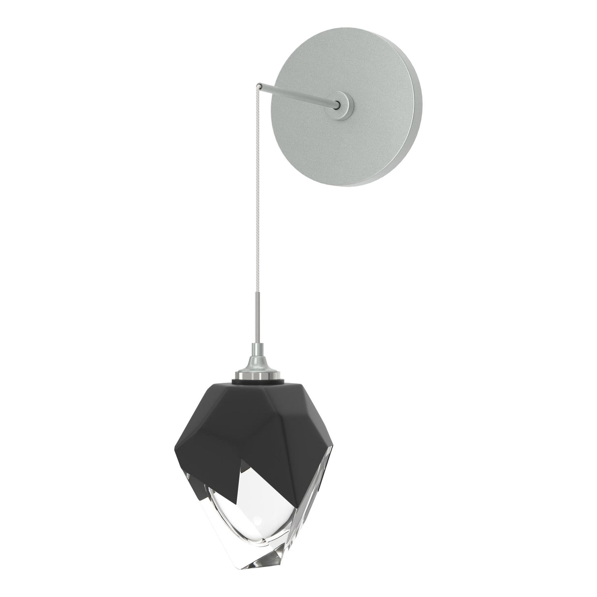 Hubbardton Forge 2023 Vintage Platinum Black Crystal (BP) Chrysalis Small Low Voltage Sconce
