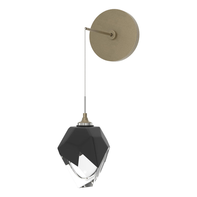 Hubbardton Forge 2023 Soft Gold Black Crystal (BP) Chrysalis Small Low Voltage Sconce