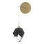 Hubbardton Forge 2023 Modern Brass Black Crystal (BP) Chrysalis Small Low Voltage Sconce
