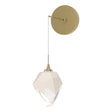 Hubbardton Forge 2023 Modern Brass White Crystal (WP) Chrysalis Small Low Voltage Sconce