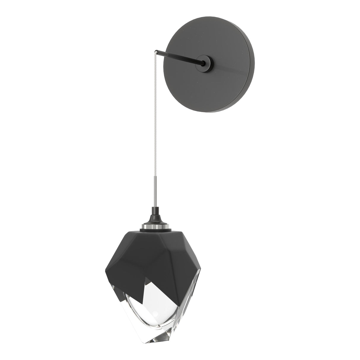 Hubbardton Forge 2023 Ink Black Crystal (BP) Chrysalis Small Low Voltage Sconce