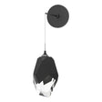 Hubbardton Forge 2023 Black Black Crystal (BP) Chrysalis Large Low Voltage Sconce