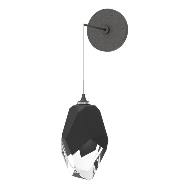 Hubbardton Forge 2023 Natural Iron Black Crystal (BP) Chrysalis Large Low Voltage Sconce
