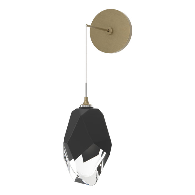 Hubbardton Forge 2023 Soft Gold Black Crystal (BP) Chrysalis Large Low Voltage Sconce