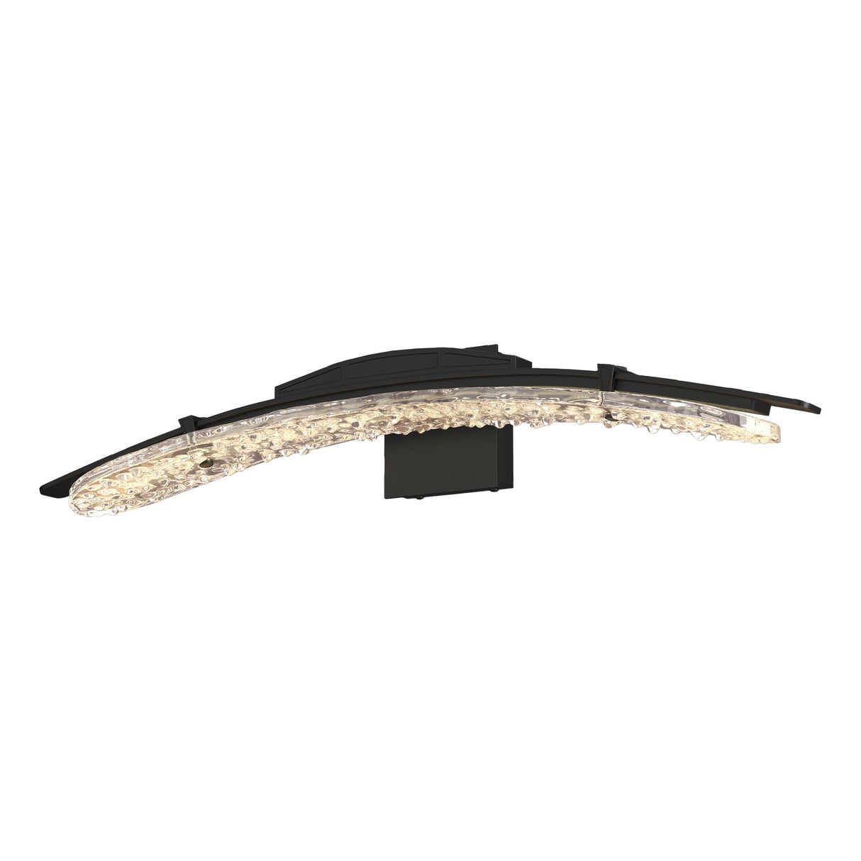 Hubbardton Forge 2023 Black Clear Glass (ZM) Glissade LED Bath Sconce