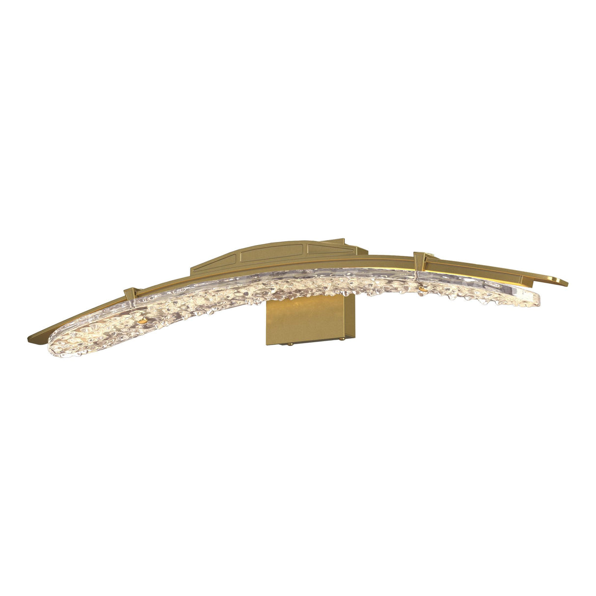 Hubbardton Forge 2023 Modern Brass Clear Glass (ZM) Glissade LED Bath Sconce