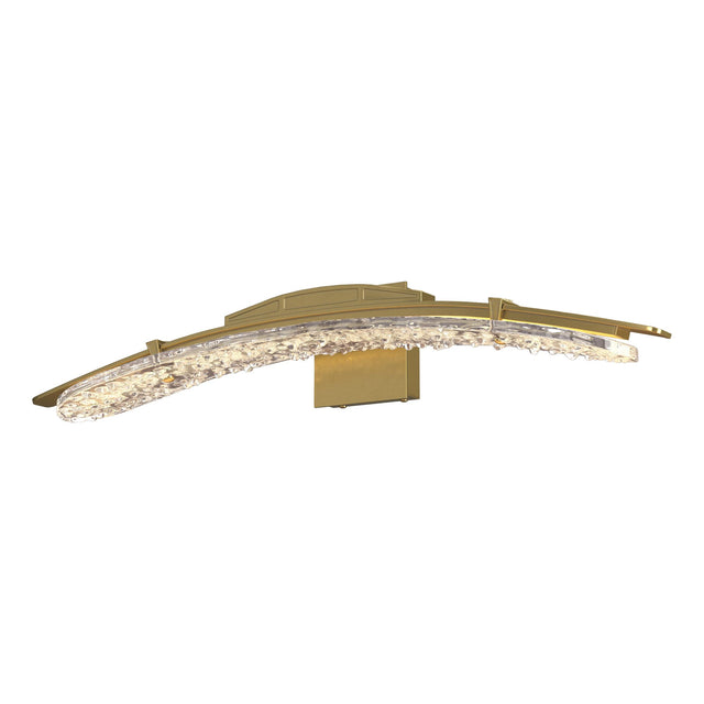 Hubbardton Forge 2023 Modern Brass Clear Glass (ZM) Glissade LED Bath Sconce