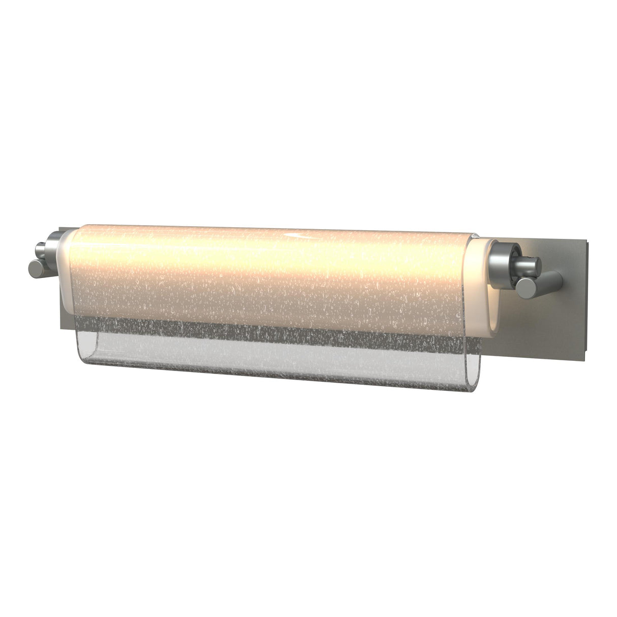 Hubbardton Forge 2023 Vintage Platinum Seeded Glass with Opal Diffuser (ZS) Draped Glass LED Bath Bar