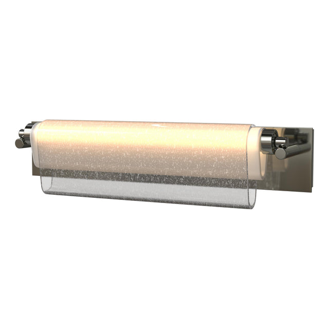 Hubbardton Forge 2023 Sterling Seeded Glass with Opal Diffuser (ZS) Draped Glass LED Bath Bar