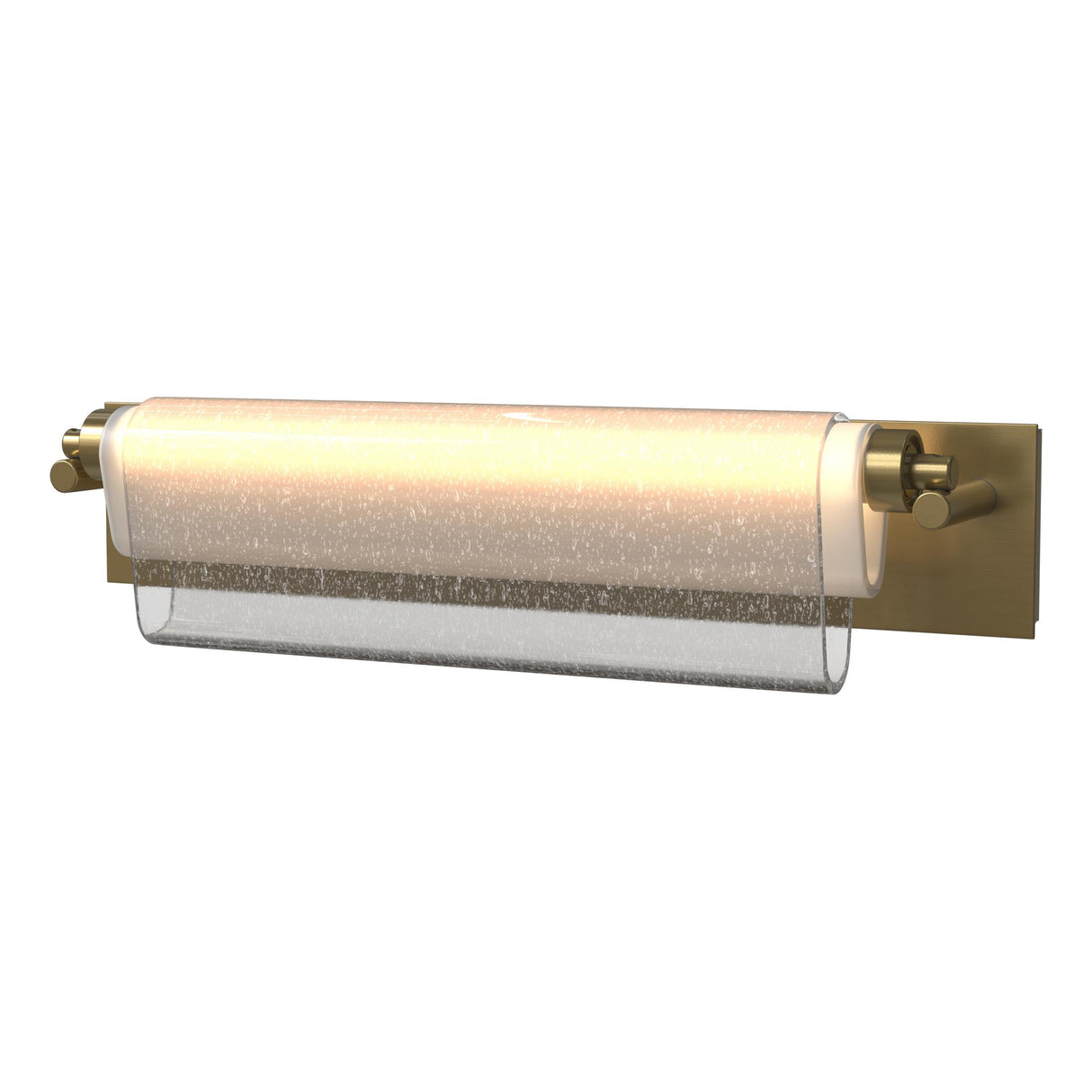 Hubbardton Forge 2023 Modern Brass Seeded Glass with Opal Diffuser (ZS) Draped Glass LED Bath Bar