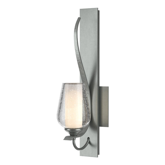 Hubbardton Forge 2013 Vintage Platinum Seeded Glass with Opal Diffuser (ZS) Flora Sconce