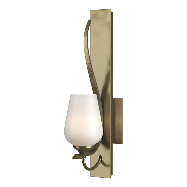Hubbardton Forge 2013 Modern Brass Opal Glass (GG) Flora Sconce