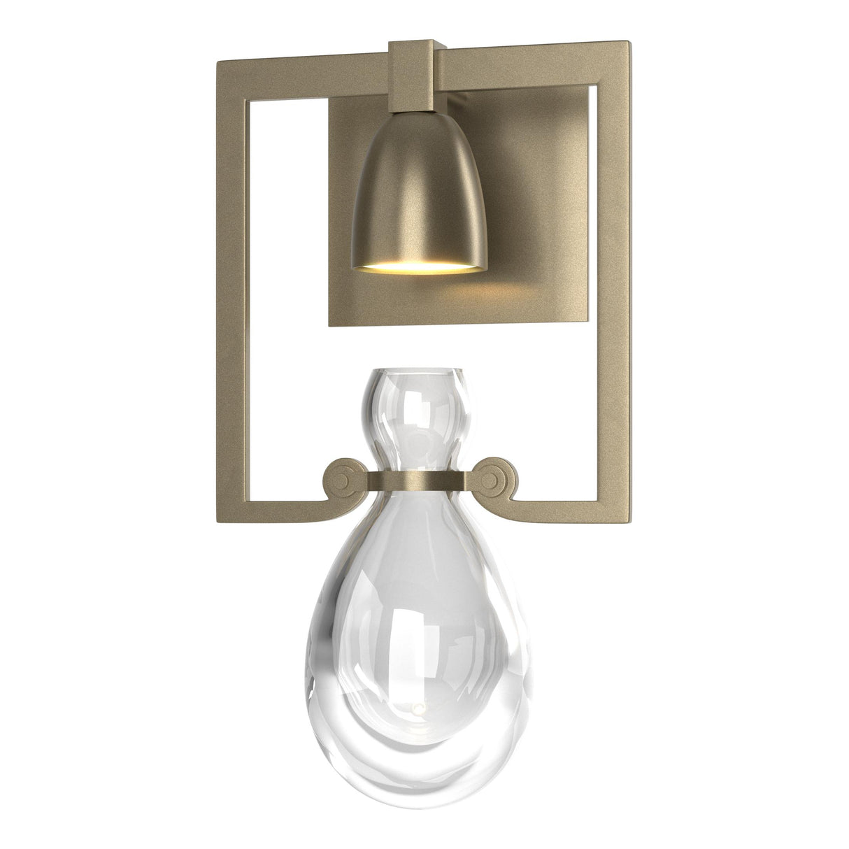Hubbardton Forge 2018 Soft Gold Clear Glass (ZM) Apothecary Sconce