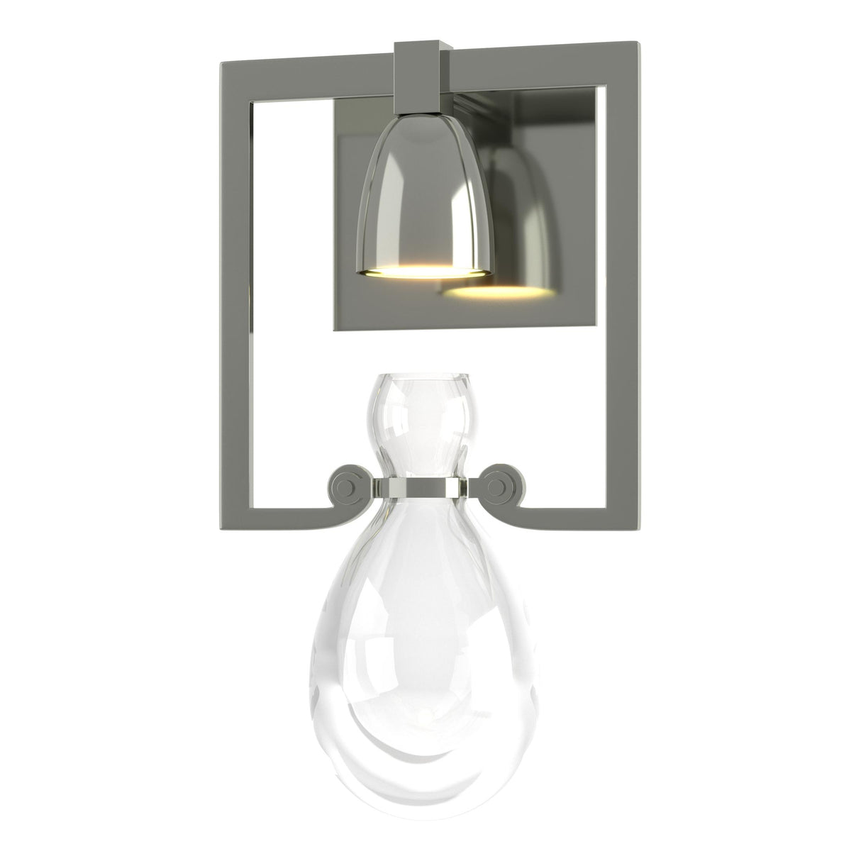Hubbardton Forge 2018 Sterling Clear Glass (ZM) Apothecary Sconce