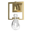 Hubbardton Forge 2018 Modern Brass Clear Glass (ZM) Apothecary Sconce