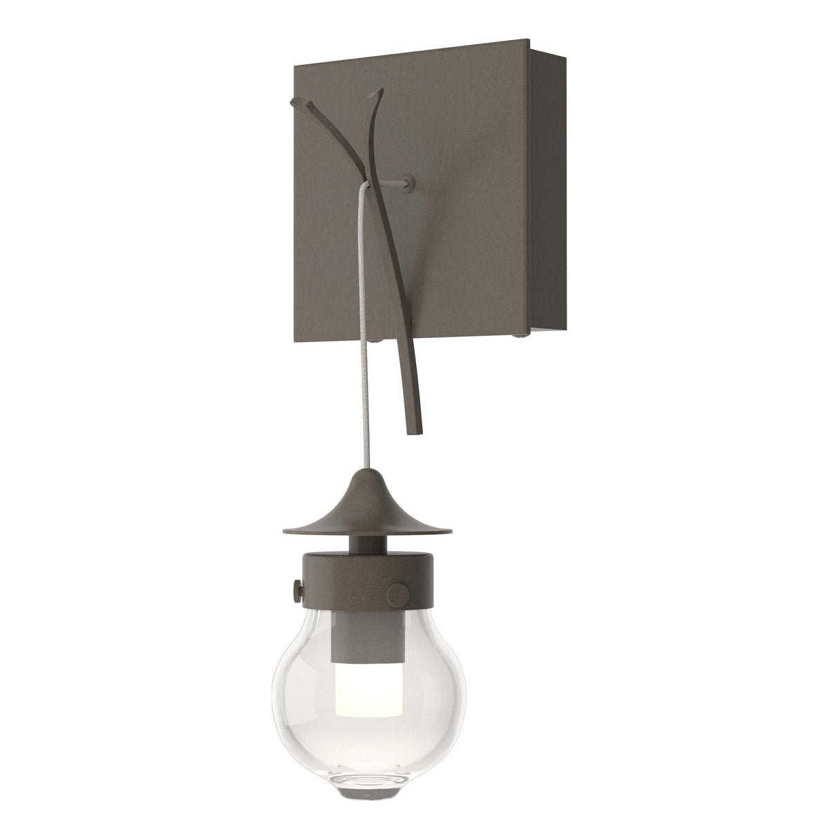 Hubbardton Forge 2018 Dark Smoke Clear Glass (ZM) Kiwi Sconce