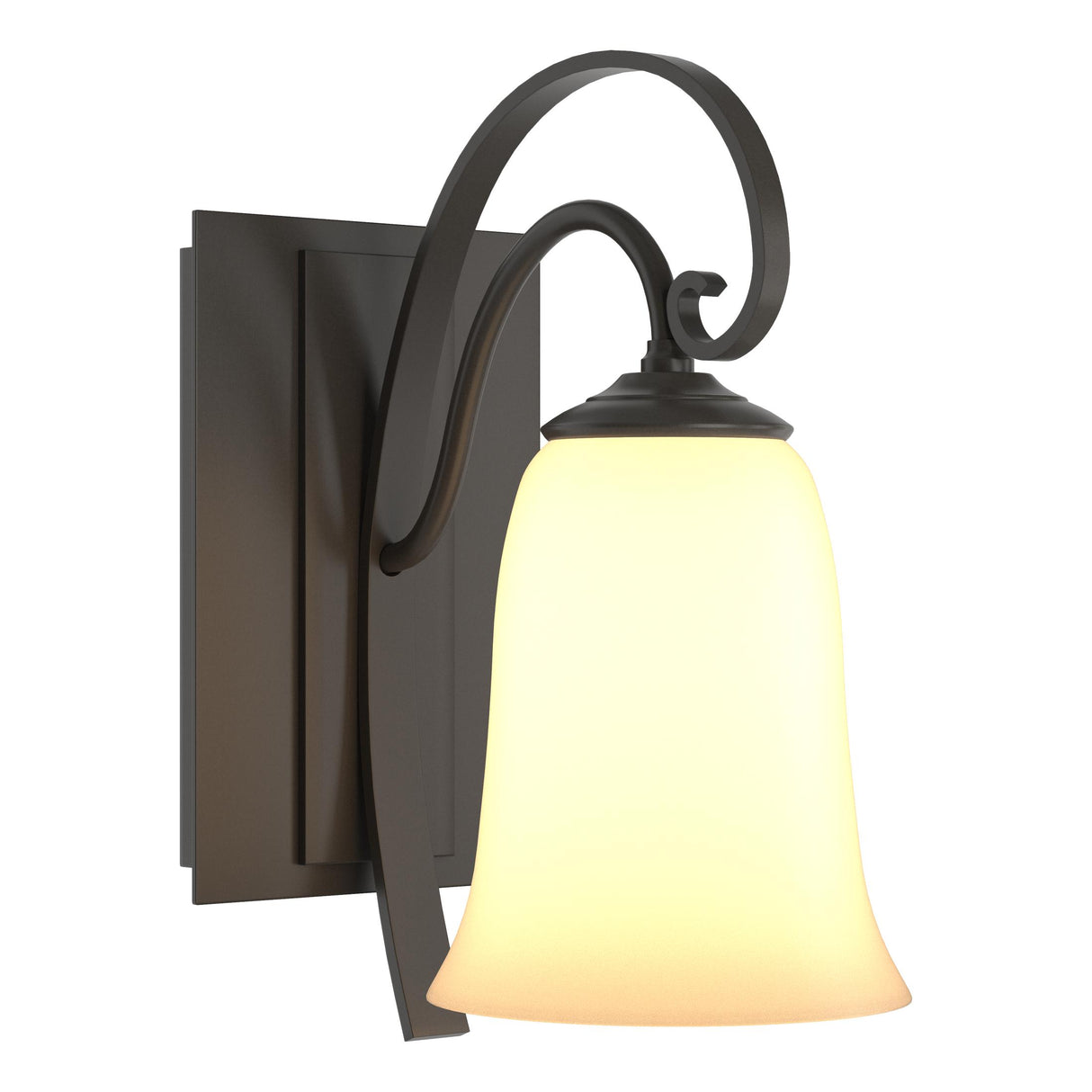 Hubbardton Forge 2003 Dark Smoke Opal Glass (GG) Scroll Sconce